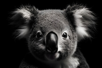 Koala in black and white