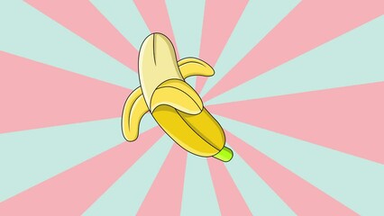 animated banana icon with a rotating background