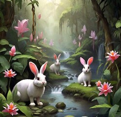 easter bunny and eggs