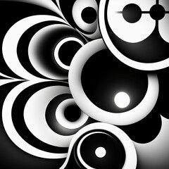 black and white stunning circles