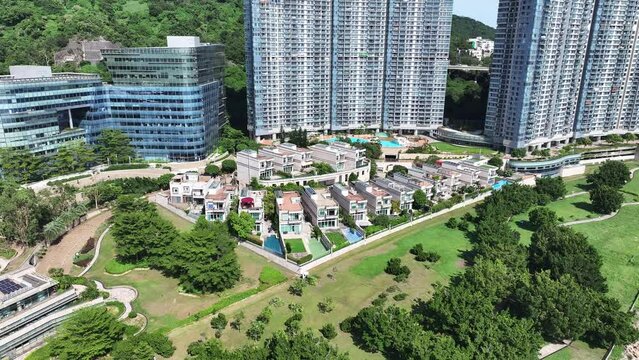 Cyberport Pok Fu Lam Aberdeen HKU is Hong Kong digital technology flagship and entrepreneurship incubation base, creating new economic power and flourishing innovation ecosystem,aerial drone Skyview