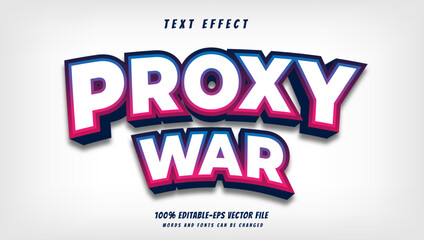 editable proxy war text effect.typhography logo