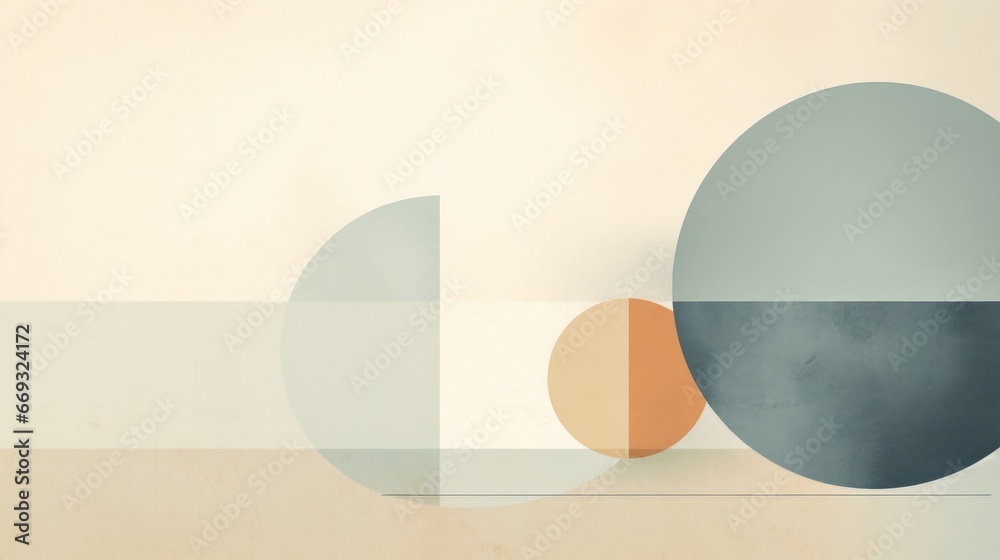 Poster an abstract painting with circles and lines