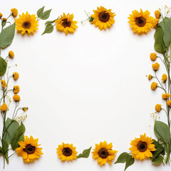 Cheerful sunflower border
