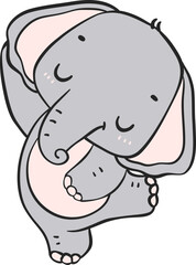 Baby Elephant cartoon doodle