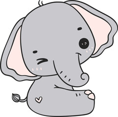 Baby Elephant cartoon doodle
