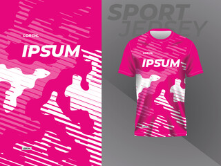 pink sport jersey mockup template design for football, racing, gaming, motocross, cycling, running