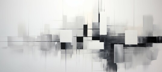 Abstract minimalist geometric art background. Generative AI technology.