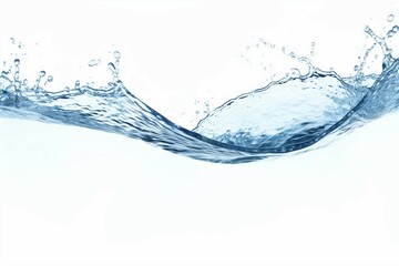 blue water splash isolated on white background, blue water splash wave, water drops and crown from splash of water. Generative AI