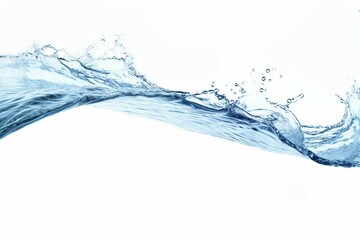 blue water splash isolated on white background, blue water splash wave, water drops and crown from splash of water. Generative AI