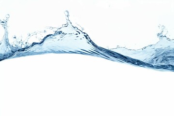 blue water splash isolated on white background, blue water splash wave, water drops and crown from splash of water. Generative AI