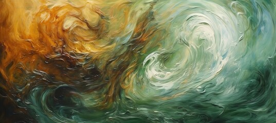 Obraz premium Abstract swirl paint background. Vintage green colors. Generative AI technology.