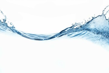 blue water splash isolated on white background, blue water splash wave, water drops and crown from splash of water. Generative AI
