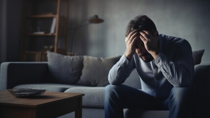 Depression and mental illness. Asian man disappoint, sad after receive bad news. Stressed boy confused with unhappy problem, arguing with girlfriend, cry and worry about unexpected work, down economy.