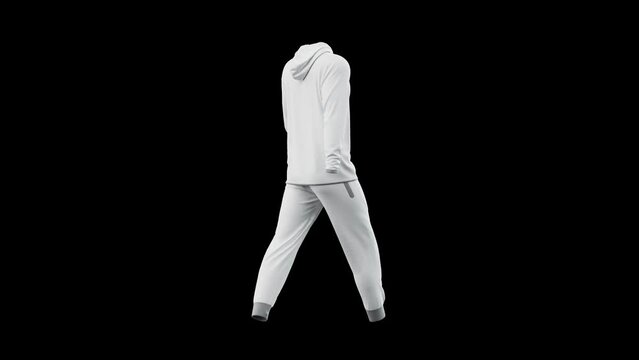 sportswear tracksuit mockup white fleece walking loop animation clothing design