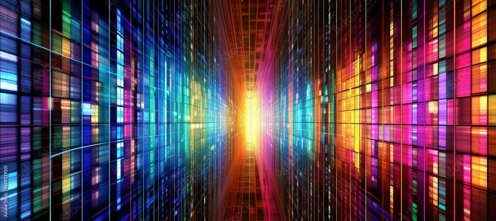 Aufkleber colorful virtual space technology background. generative ai technology.