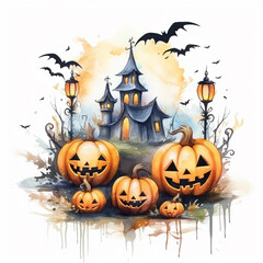 Witchy Pumpkin Illustration Background
