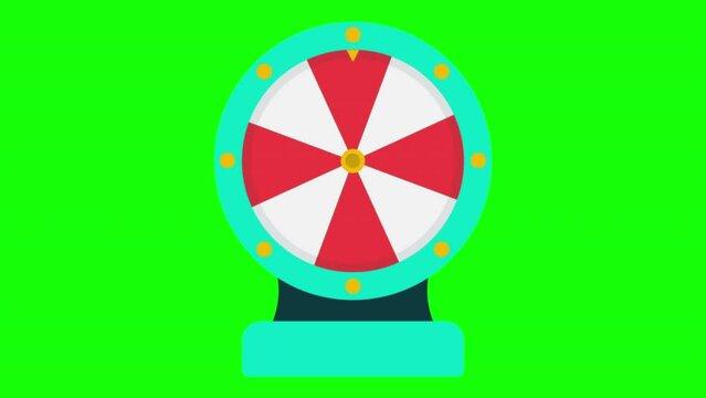 2D Animation of Prize Wheel On Green Screen Background