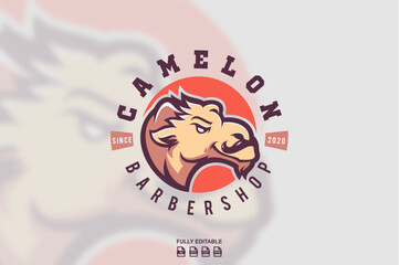 Camel Barber Shop Logo