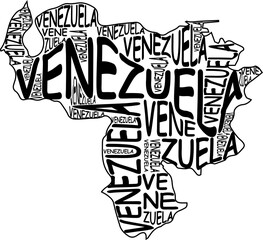 typographic map of venezuela