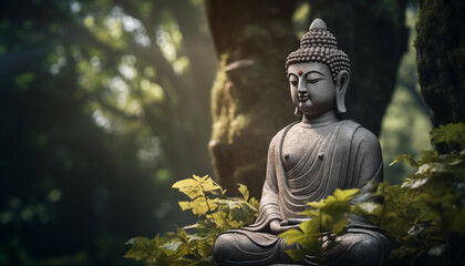 silhouette of Budda statue