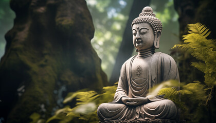 silhouette of Budda statue