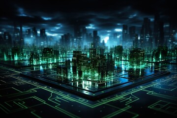 interface the distance computer digital technology background.