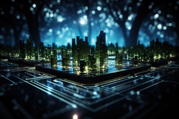 interface the distance computer digital technology background.