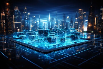 interface the distance computer digital technology background.