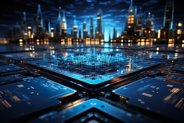 interface the distance computer digital technology background.