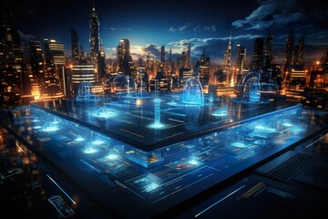 interface the distance computer digital technology background.