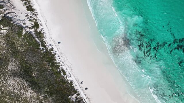 aerial view of beach 4k white sand pristine