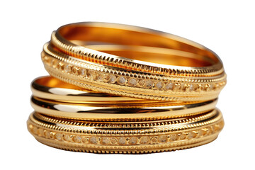 Gold Bangle Bracelets Studio Shot