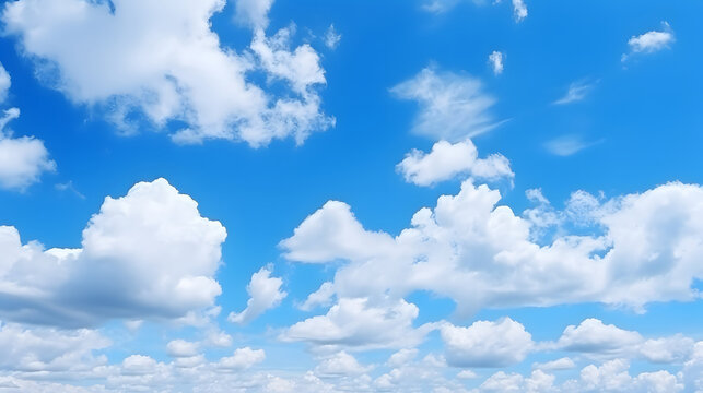 blue sky with clouds, Beatiful sky with comolus clouds