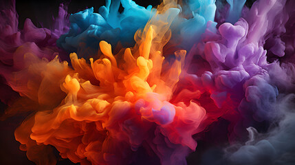 abstract colorful smoke nebula background