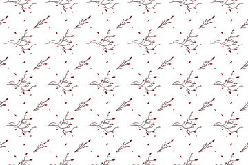 Bouquet of dry branches as seamless pattern background