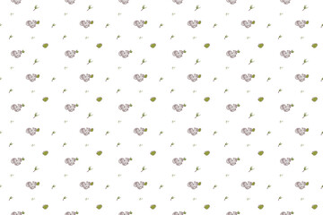 Bouquet of dry branches with squirrel and pine cone as seamless pattern background