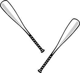 a vector design of a black and white baseball bat