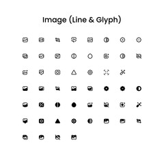 Image/Photo/Picture Outline and Glyph (Solid) Icon Set