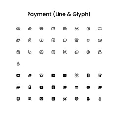 Payment/Finance/Money Outline and Glyph (Solid) Icon Set