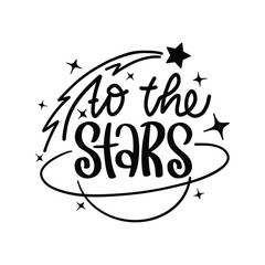 Space theme vector illustration. Space Legend, Space T-Shirt Design, Space Sticker, Astronomy Sticker Design