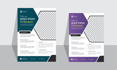 Creative & modern business flyer or poster design template