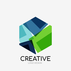 Modern abstract logo design. Geometric vector art. Clean overlapping lines and abstract shapes. Perfect for modern brand