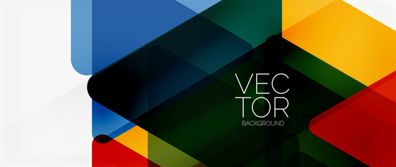 Obraz premium Abstract background. Color transparent triangles in mosaic style with shadow lines. Design for website headers, social media posts, digital art displays, presentations, branding elements, wallpapers