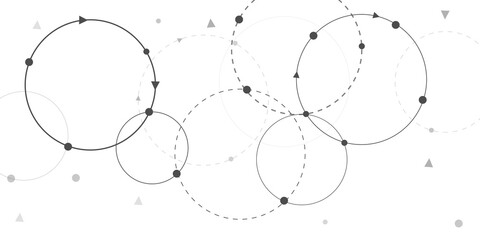 Geometric circuit dots and lines connection for communication technology and social network concept background.