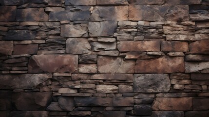 Old brick wall. Texture of old dark brown brick wall backgorund. ai generative