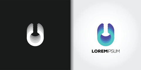 gradient letter u logo