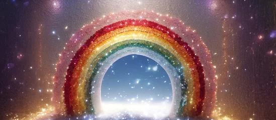Deurstickers 虹色のトンネル © michiyo