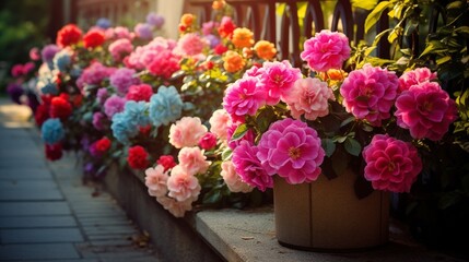 Colorful flowers in a garden wallpapers