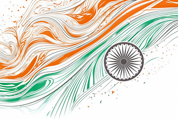 Illustration of the Indian flag concept, AI generated image.